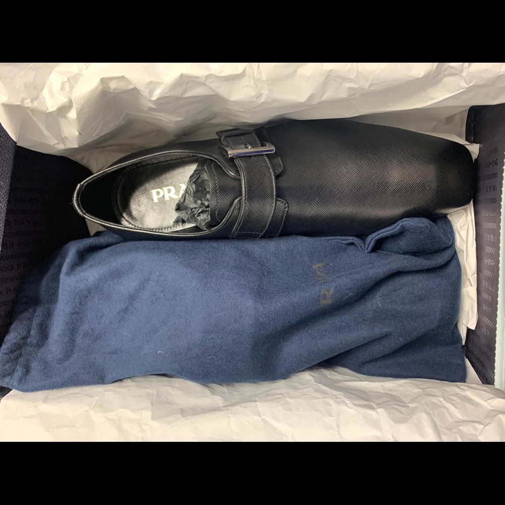 Prada Black Saffiano Leather Business Shoes - Picture 11 of 16